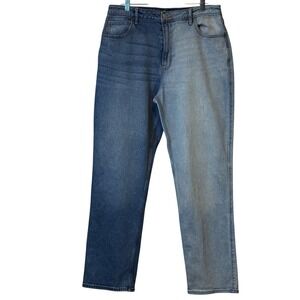 ✨Hollister Ultra High-Rise Stacked Vintage Straight Two-Tone Jeans Denim 32x31 #